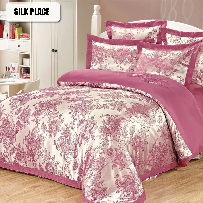 SILK PLACE Модное Роскошное Постельное белье Жаккард Комплект Атласного Постельного