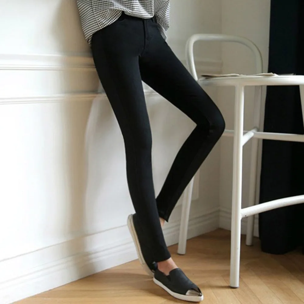 Autumn Women Pencil Stretch Denim Skinny Jeans Pants High Plus Size Waist Trousers | Женская одежда