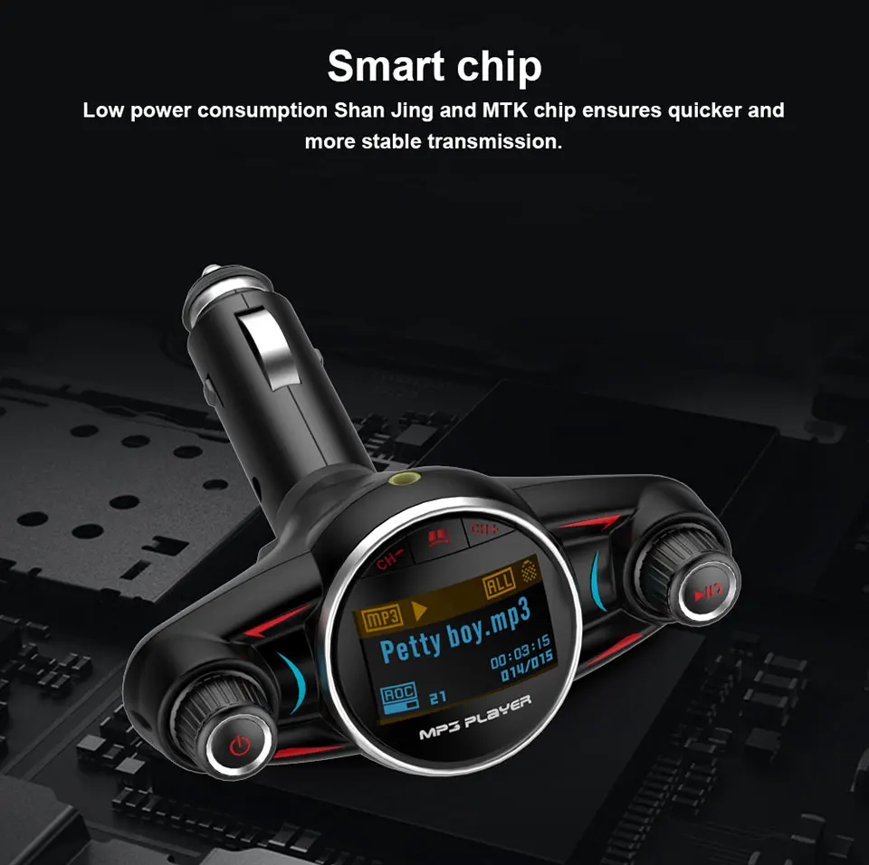 BT08 беспроводной Bluetooth Автомобильный mp3 плеер fm-передатчик AUX аудио приемник TF USB Flash музыкальные плееры двойной USB зарядное устройство
