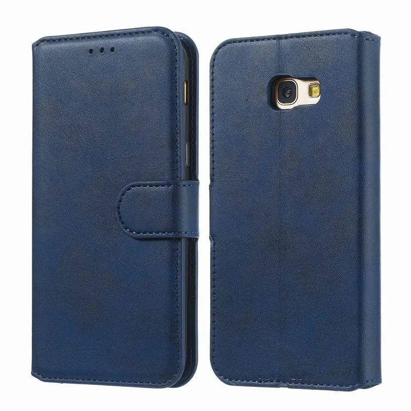 Blue Case Для samsung Galaxy A5 чехол Кожаный чехол-бумажник для телефона с отделениями для карт чехлы на samsung A5 A520 Etui противоударный Ретро протектор - Цвет: Blue Case