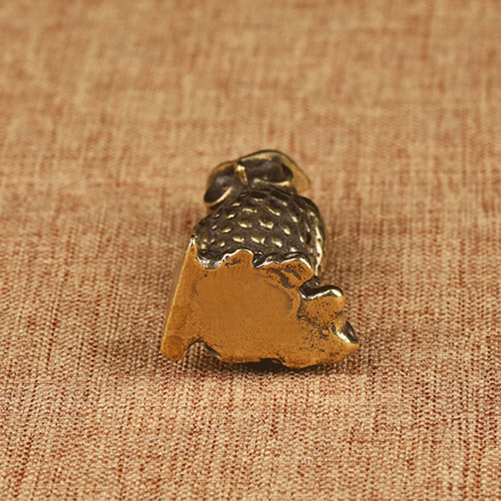 Маленькая античная латунь стоящая Сова миниатюрная фигурка животного для