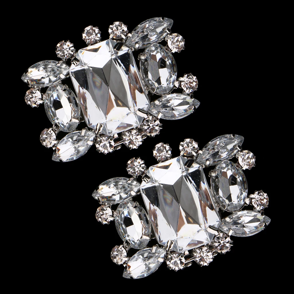 2 шт. Стразы Кристальные Свадебные украшения для свадебной обуви с бантом зажимы