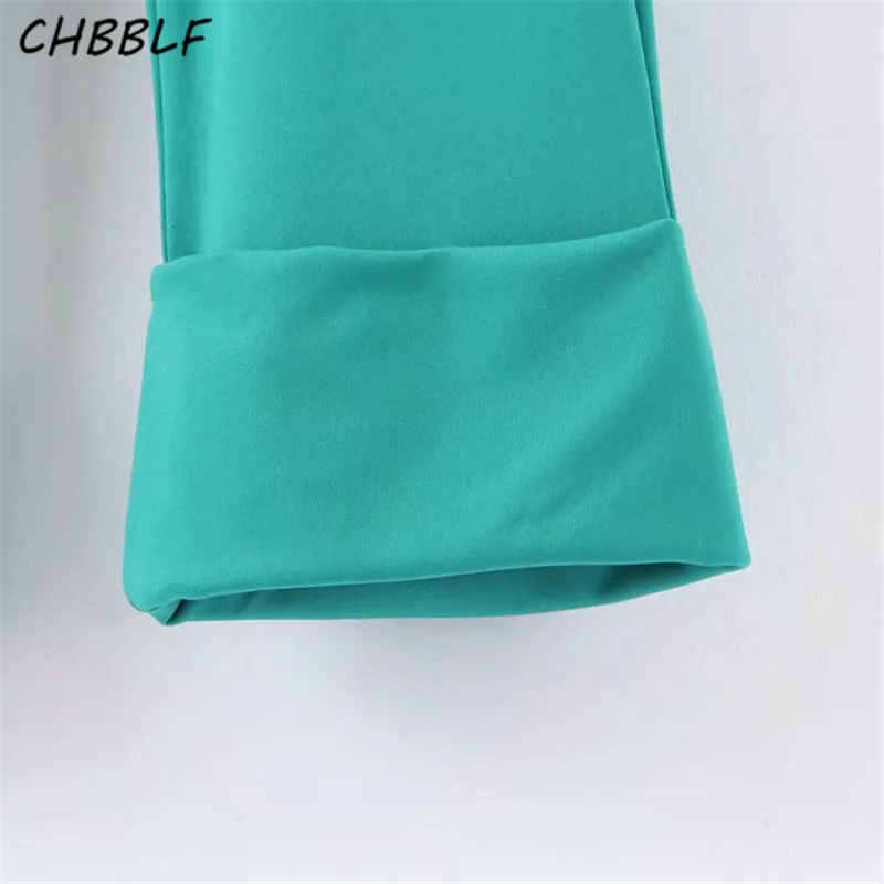 CHBBLF women basic solid blazer notched collar long sleeve pockets jacket female stylish outwear tops XDL2240