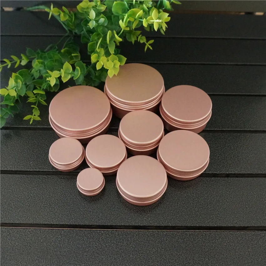 

5/10/15/20/30/50/80g Empty Portable Aluminum Box Metal Tin Cans Rose Gold Round Cosmetic Cream Refillable Jar Tea Aluminum Pot