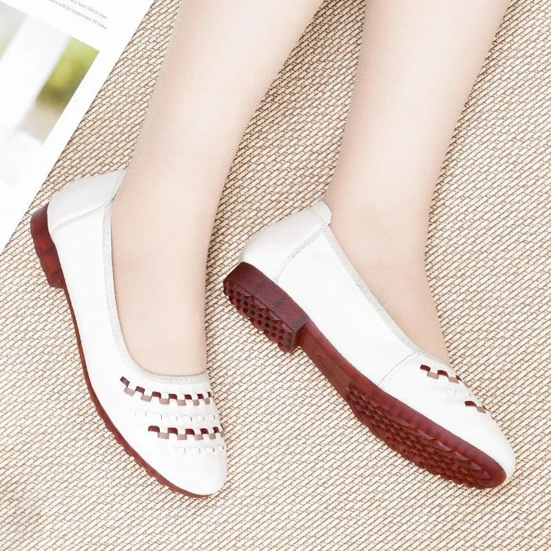 

Oxford flats women's genuine leather summer autumn casual female shoes comfort ballet flats mom loafers