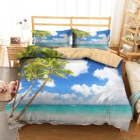 3d bedding set duvet cover coconut tree printed home textiles comforter with pillowcsae bed linen bedroom coverlet
