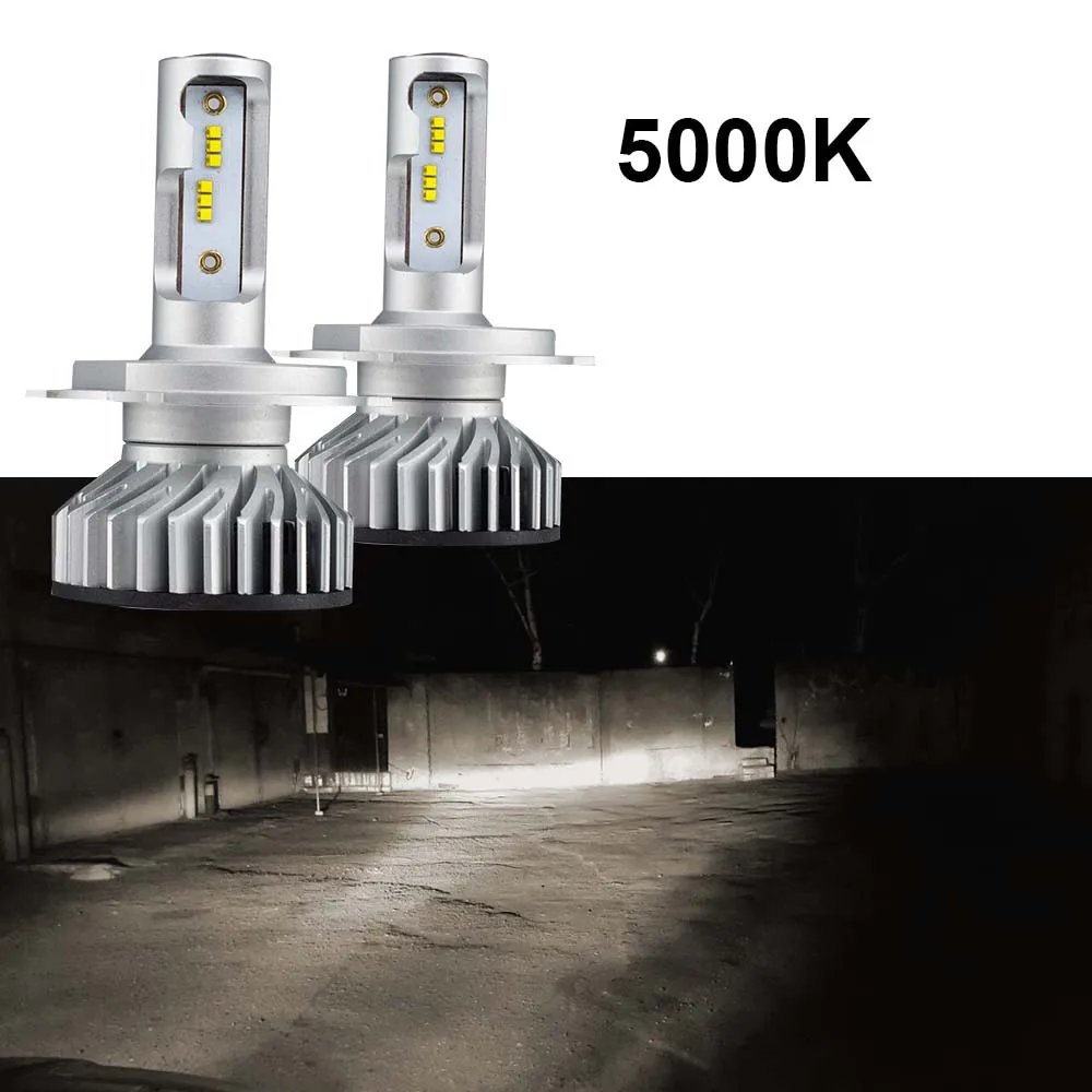 Uttril Canbus H4 H7 LED 4300K 5000K 6500K H1 H3 H8 H9 H11 9005 HB3 9006 HB4 мини Автомобильные фары 60 Вт 12000LM Авто Противо-Туманная фара 12V - Испускаемый цвет: 5000K