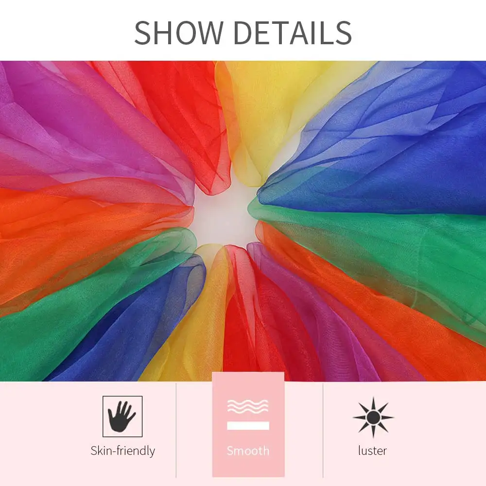 12 шт конфеты 6 цветов представление в детском саду танец маленький шелковый шарф