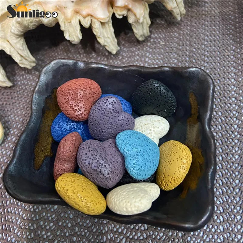 

Sunligoo New Lava Rock Stone Aroma Essential Oil Diffuser Set with Vintage Irregular Square Ceramic Saucer Tray+Lava Stone Set