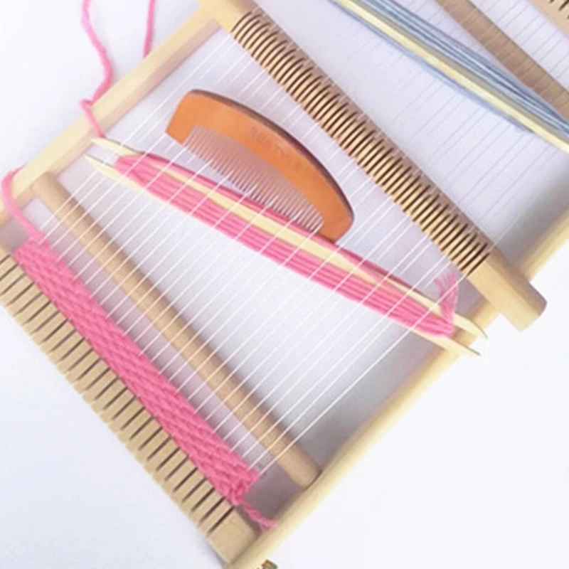 

Mini Kids Wooden Weaving Loom Kit Handheld Knitting Machine for Kids Children