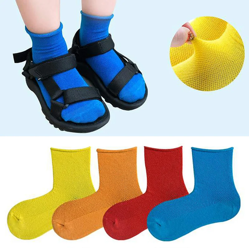 4 пары Детские винтажные Носки ярких цветов для мальчиков и девочек шикарные