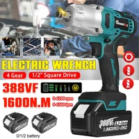 1600n m high torque brushless electric impact wrench screwdriver 388vf 12inch cordless wrench power tool for makita 18v battery