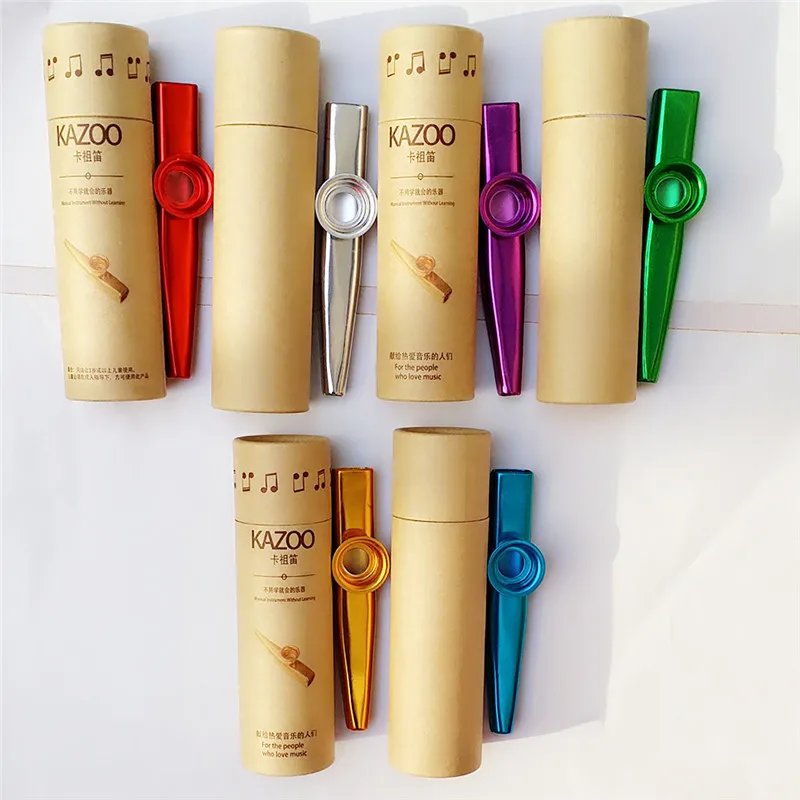 Металлический Казу s с коробкой Музыкальные инструменты флейты рта диафрагмы