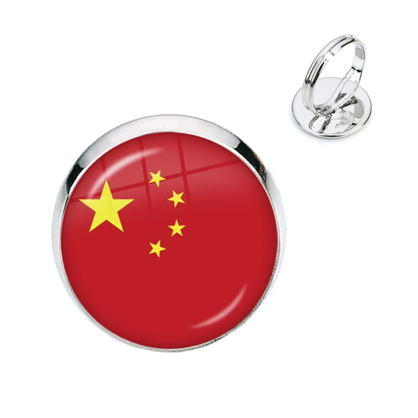 Регулируемые кольца со стеклянным кабошоном 16 мм для Франции Польши Пуэрто-Рико