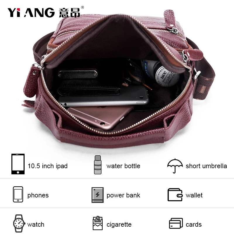 Сумка-мессенджер YIANG мужская из натуральной кожи модный саквояж кросс-боди с