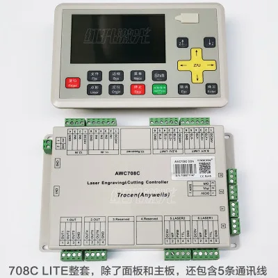 

AWC708C LITE лазерный гравировальный станок, устройство для резки материнской платы, система управления, контроллер, панель 608, аксессуары для па...