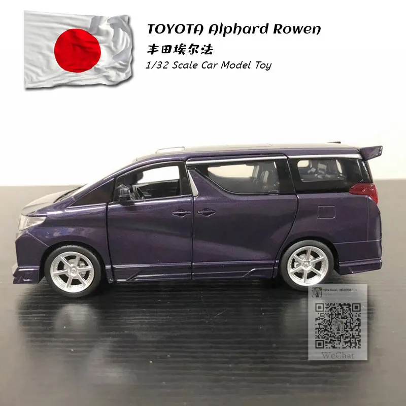 JK 1/32 Scale Sound&Light Car Model Toys TOYOTA Alphard Rowen MPV Diecast Metal Pull Back Car Model Toy For Gift,Kids,Collection