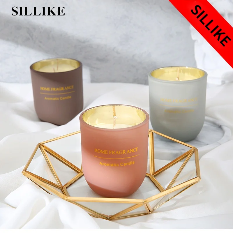 

SILLIKE Handmade Soy Candle Retro Cylindrical Glass Smokeless Aromatherapy Candle Gift Box scented candles candle jars