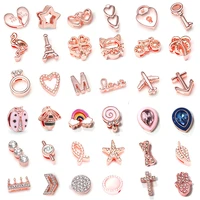 new rose gold color charms shining fits 10mm stainless steel mesh bracelet diy fit brand bracelet jewelry as women gifts