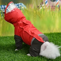 hood dog raincoat waterproof pet clothes rain coat wrap bellyjumpsuit french bulldog water resistant jacket for small large dog