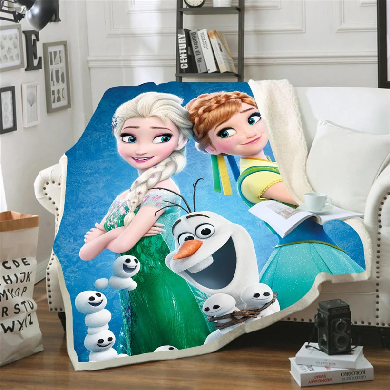 Disney Frozen Elsa Anna Olaf Мягкий одеяло-кондиционер для девочек Flatsheet Sleeping Covers Battani on Bed/Sofa Gift.