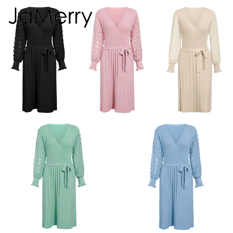 Женское винтажное трикотажное платье JaMerry элегантное облегающее вечернее