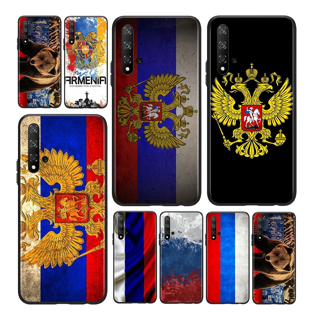 

Russian Flag Federation For Honor Magic 3 View 20 10X 10i 10 X10 9N 9X 9C 9A 9S 9 V9 Lite Pro Plus 5G Black Phone Case Capa