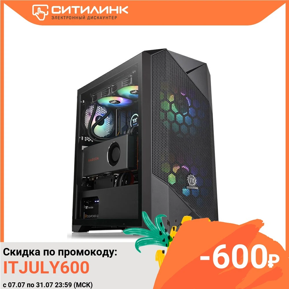 Корпус ATX THERMALTAKE Commander G33 TG ARGB Midi Tower без БП черный|Корпуса для компьютеров| |