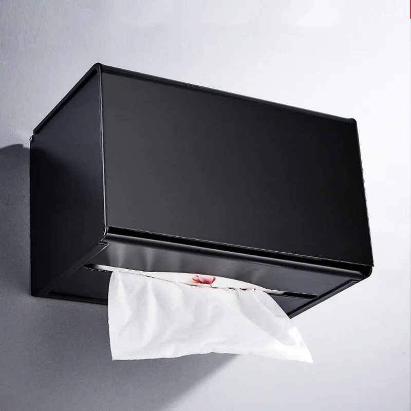 WZLY Matte Black Paper Box Bathroom Towel Dispenser Wall Mounted Aluminum Tissue Holder Commercial Hand Racks | Обустройство дома