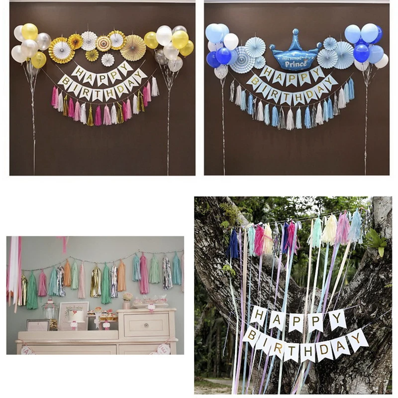 1 упаковка бумажное украшение для свадьбы кисточки лента-гирлянда занавеска