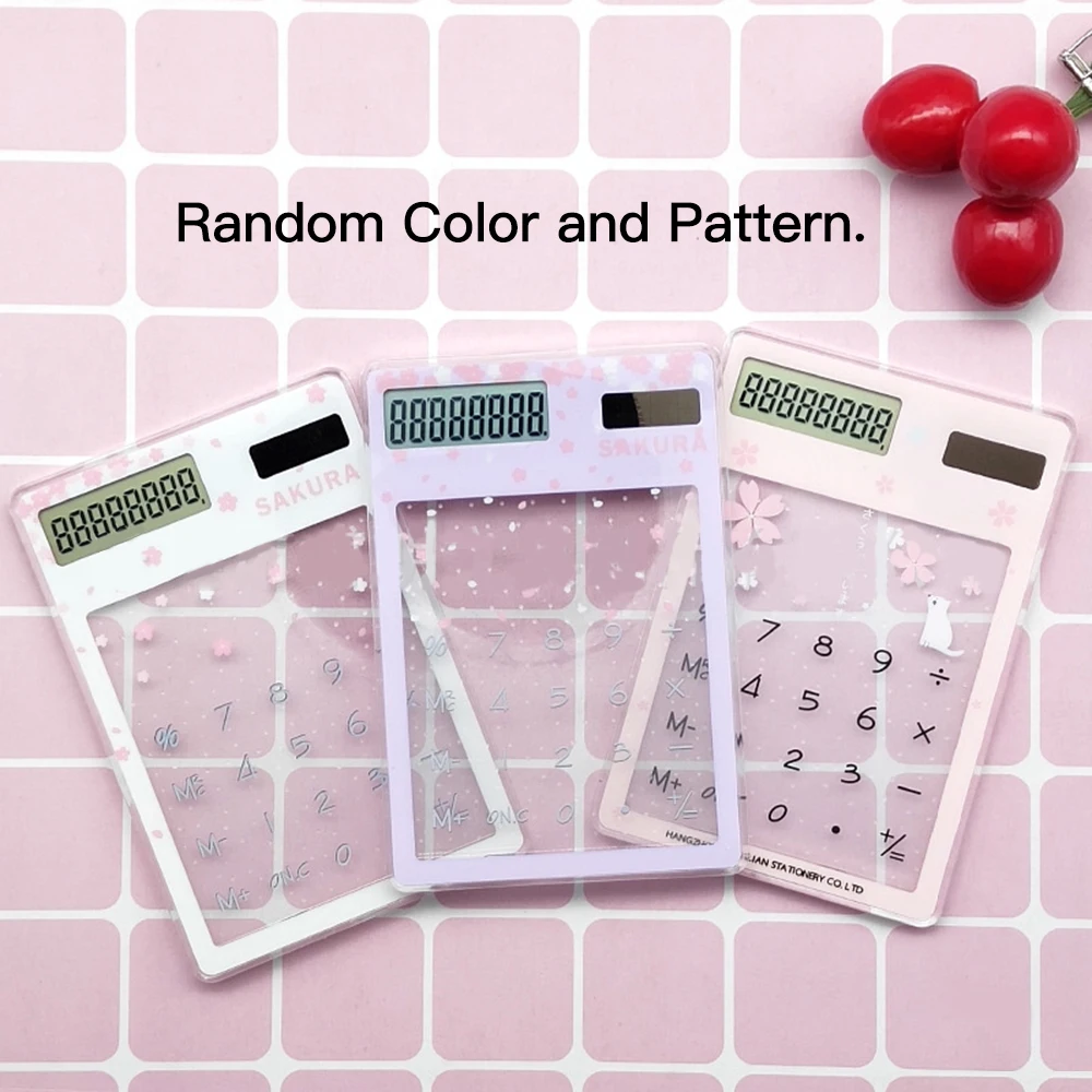 1 шт. ультратонкий прозрачный мини-калькулятор на солнечной энергии | Компьютеры