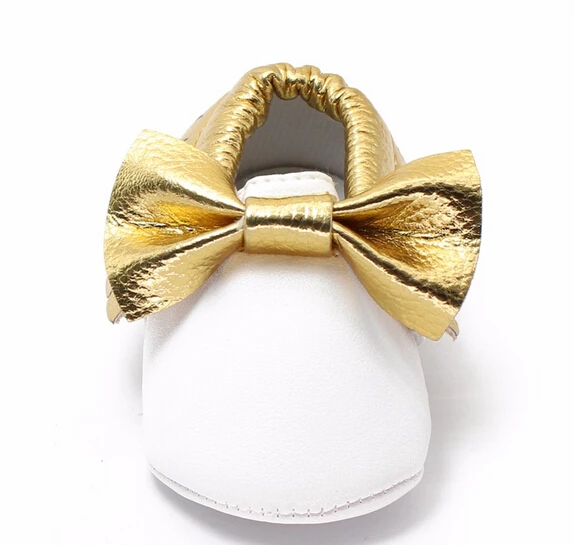 

Toddler First Walker Baby Shoes Boy Girl Gold and White Soft Sole PU Leather Multi-Color Crib Baby Moccasins Casual Shoe