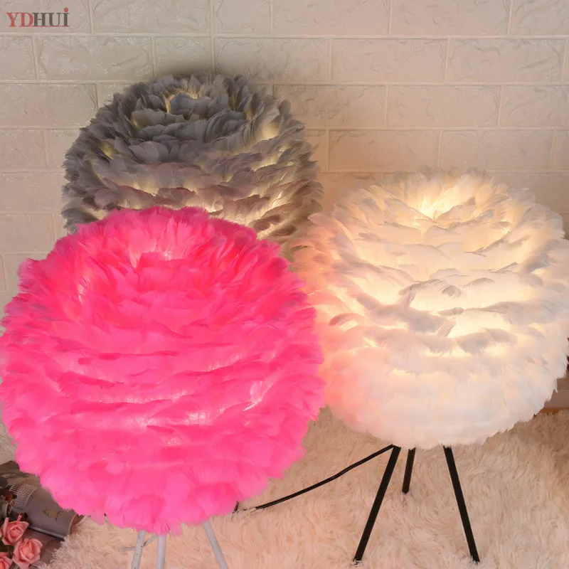 Современная Минималистичная креативная модная лампа с перьями для гостиной