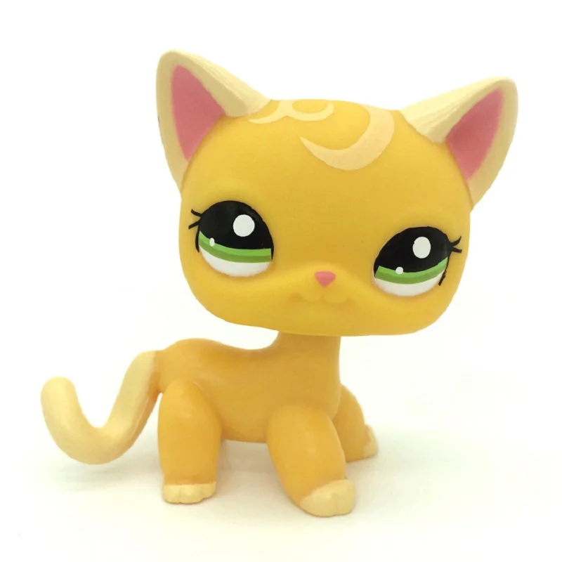LPS Pet Shop игрушки настоящая редкая персидская кошка # CHAT персанская желтая старая