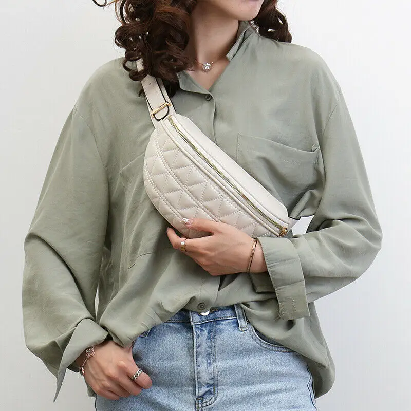 

New Fashion Women Fanny Pack Waist Belt Bum Bag PU Leather Pouch Hip Purse Zipper Chest Bag