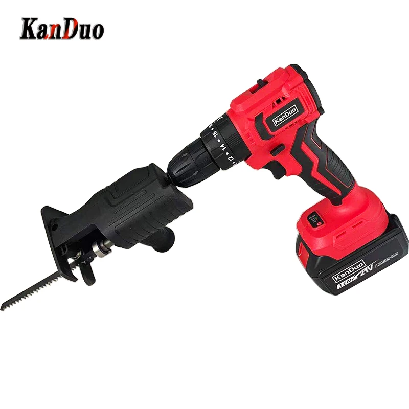 21V high torque brushless cordless screwdriver cordless drill reciprocating saw set Wood metal cutting and drilling ice drill