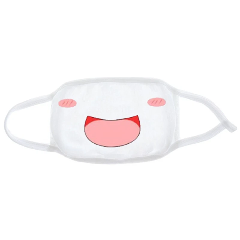 Red Fashion Expression Mouth Mask Anime Cotton Mouth Mask Unisex Mask Mouth-muffle Dustproof Respirator Cute Anti-Dust Mouth Covers - Color: Red