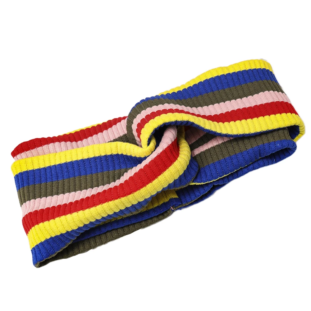 Вязаная повязка на голову с перекрестным узлом для спорта открытом воздухе