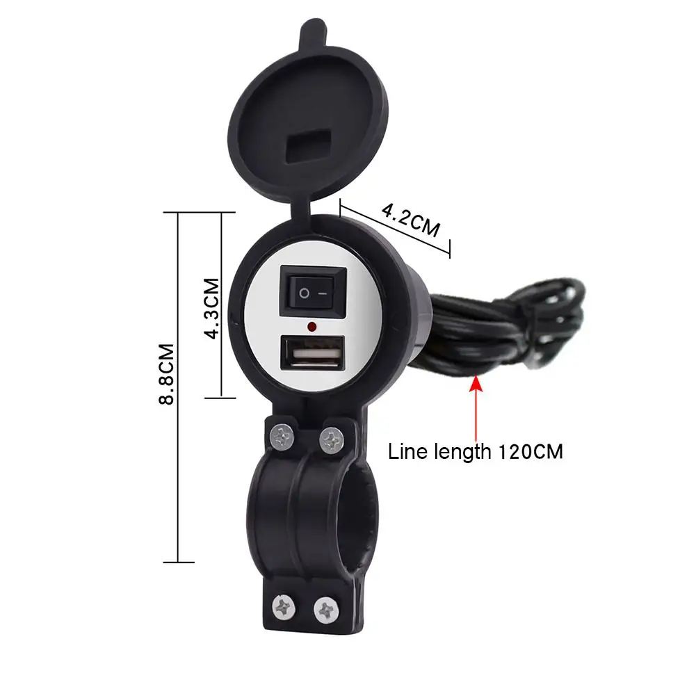 

CS-277A Waterproof USB Car Motorcycle Phone Charger with Switch Socket Plug Motorcycle Accessories