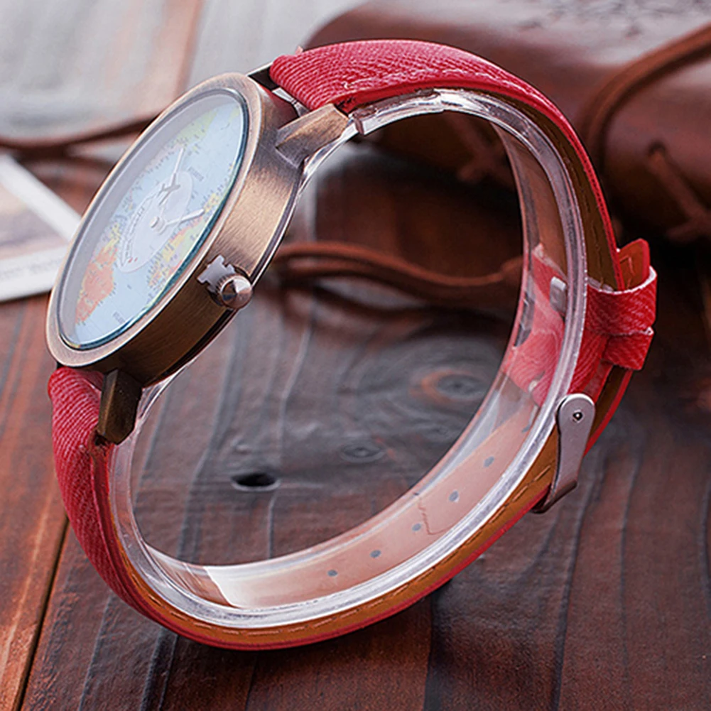 Горячая Распродажа модные кварцевые часы Mini World для мужчин унисекс карта