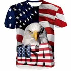 Новинка 2021, футболка с американским флагом для мужчин и женщин, привлекательная 3d Футболка с принтом орла, американский флаг, мужские футболки, летние топы, футболки, мужская одежда, модная