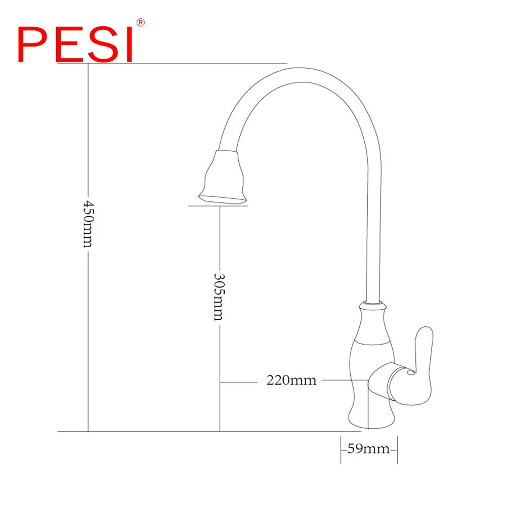 Акция простой стиль 100% медный золотой кухонный кран латунь встраиваемый в