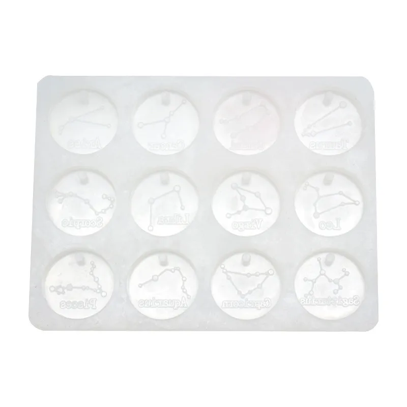 

12 Constellations Discs Pendant Epoxy Resin Silicone Mold Jewelry Making Tools 1 Pcs