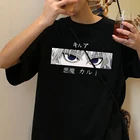Женская футболка Hunter X Hunter, футболка в стиле японского аниме Harajuku Streetwewar с забавным мультяшным рисунком, киллуа золдик, дьявольский глаз