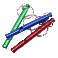 outdoor metal whistle animal pigeon whistle with key ring dog whistle aluminum alloy strong sturdy random color 4 pcs