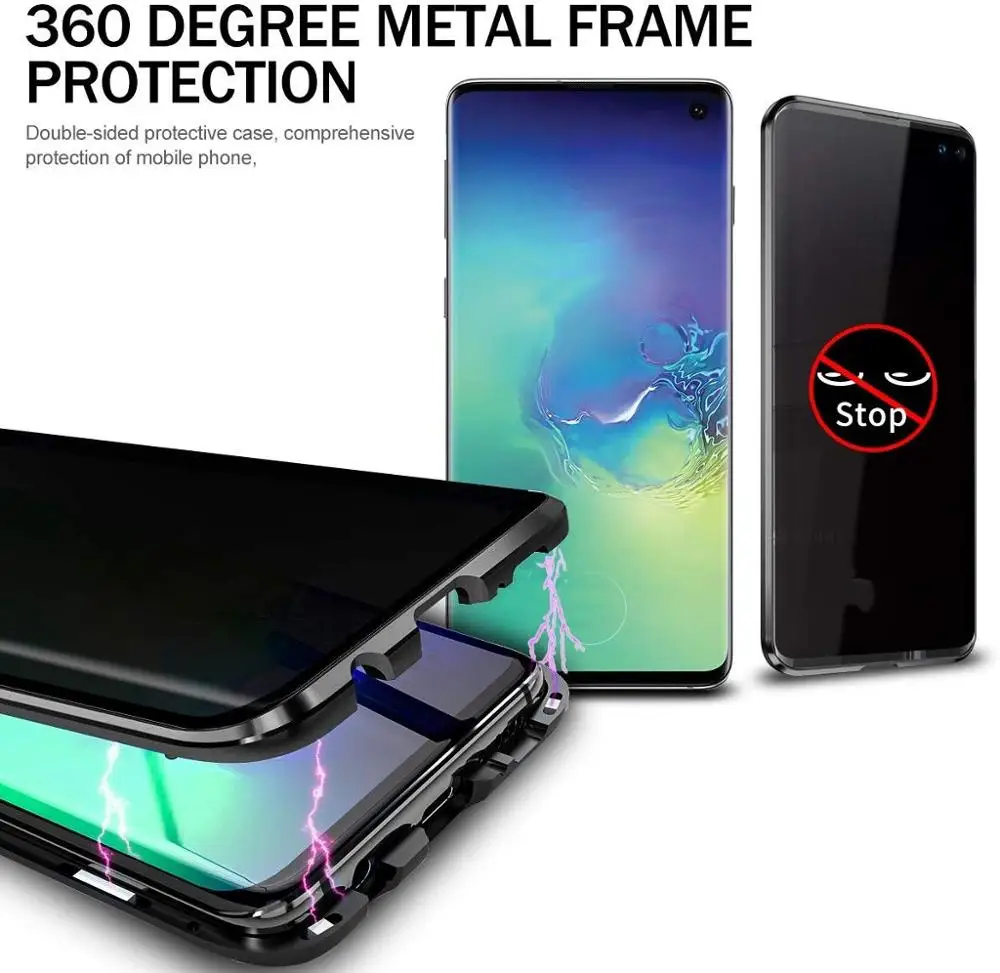 Защитный Магнитный чехол для Samsung Galaxy S10 S8 S9 Note 10 Plus 9 8 S20|metal frame|ultra thinframes brush |