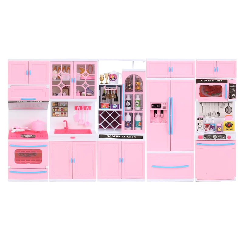 handcrafted dollhouse modern sense kitchen cabinet setsilver metal wine set dining table chair model accessories toys free global shipping