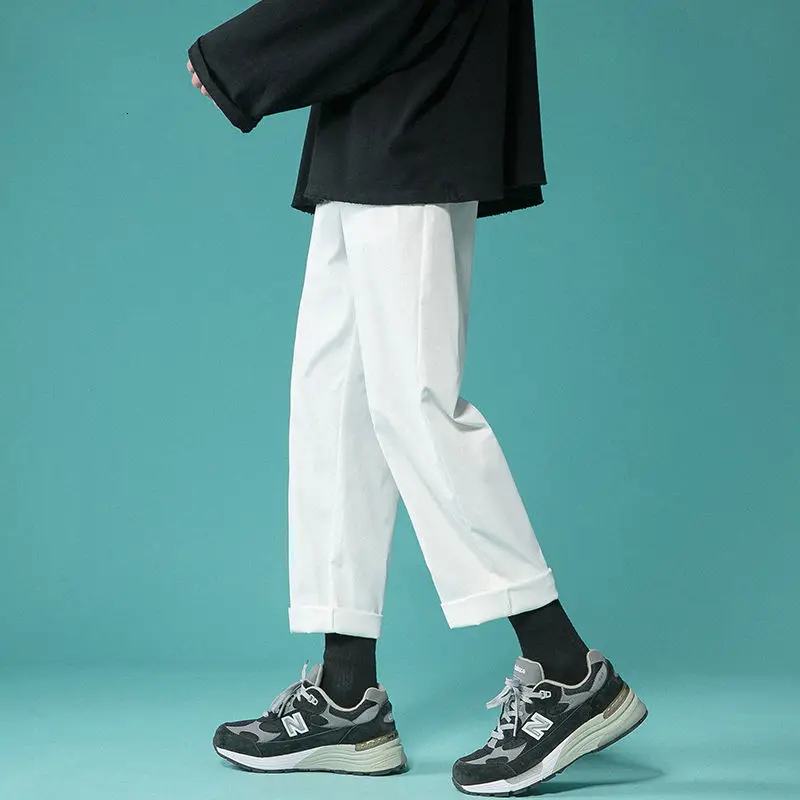 

Летние тонкие повседневные мужские прямые брюки, мужские уличные свободные широкие брюки в стиле хип-хоп, мужские брюки, M-2XL