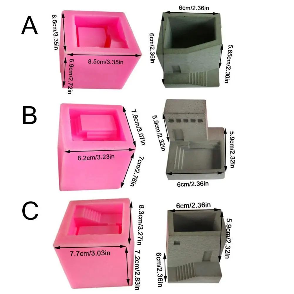 Маленький дом в форме лестницы бетонная Цветочная ваза силиконовая форма