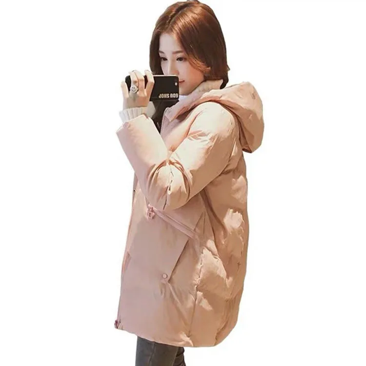 

Winter Kpop Lining down Jacket Cotton padded Clothes Long Sleeve Fold down Collar Street Cotton Coat Free Shipping 2020